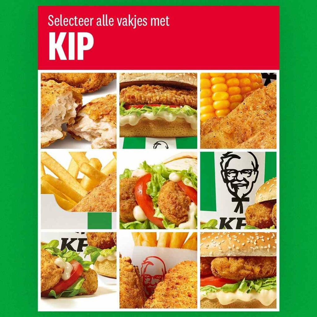 KFC Nederland Chicken Menu
