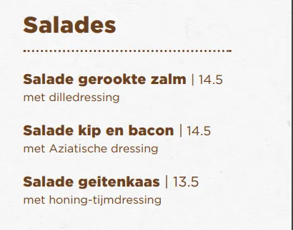 Loetje Nederland Salades Menu Met Prijzen