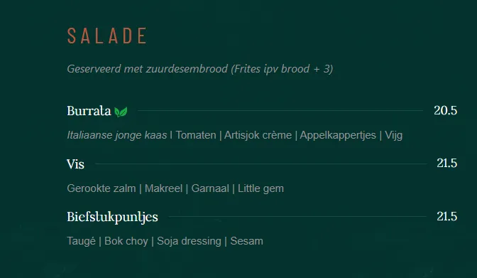 Mooij Alkmaar Menu Salade
