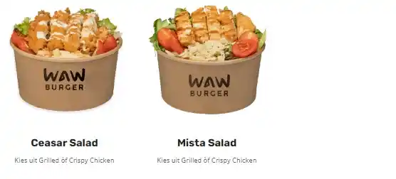 Waw Burger Verse salades Menu Prijzen
