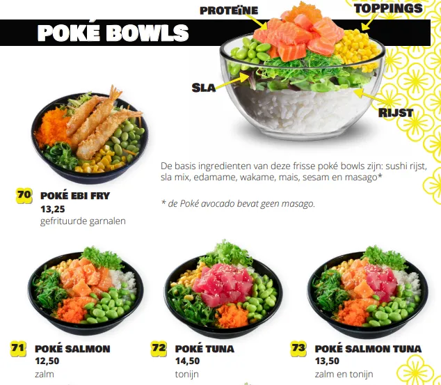Monster Sushi Poké Bowls Menu Prijzen