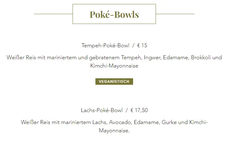 Wester Paviljoen Poké-Bowls Menu Met Prijzen